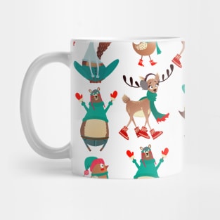 Christmas Woodland Animal Pattern Mug